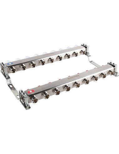 Коллектор ROMMER из нержавеющей стали без расходомеров 9 вых.