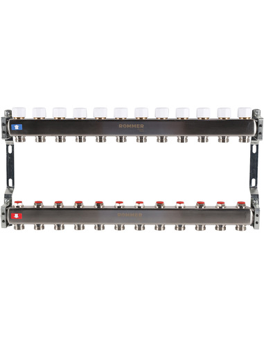 Коллектор ROMMER из нержавеющей стали без расходомеров 12 вых.