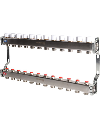 Коллектор ROMMER из нержавеющей стали без расходомеров 12 вых.