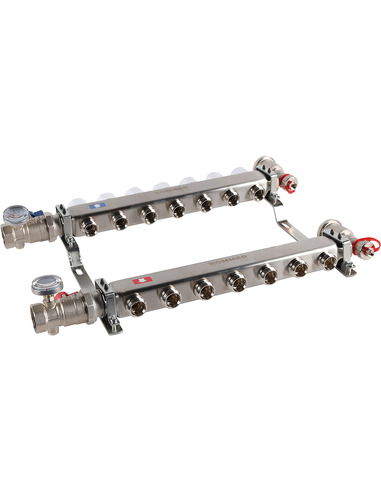 Коллектор ROMMER из нержавеющей стали в сборе без расходомеров 7 вых.