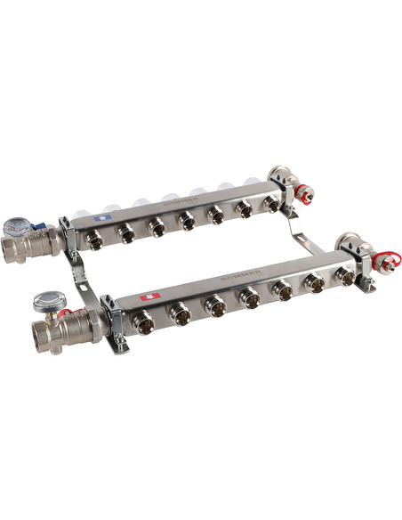 Коллектор ROMMER из нержавеющей стали в сборе без расходомеров 7 вых.