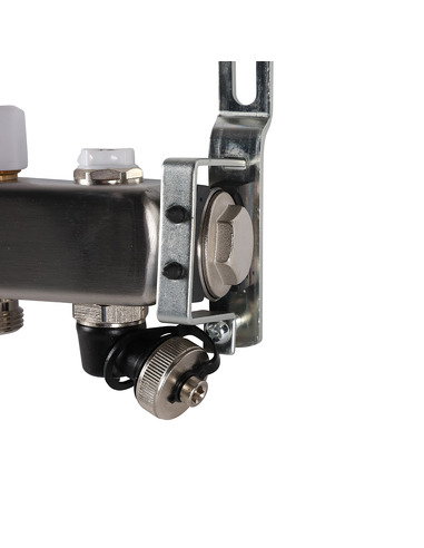 Коллектор ROMMER из нержавеющей стали без расходомеров 3 вых. с воздухоотводчиком и сливом