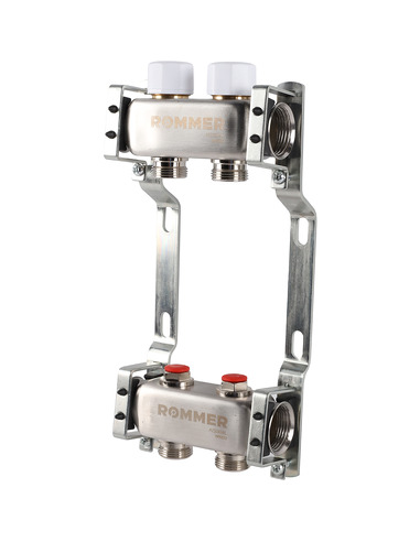 Коллектор ROMMER из нержавеющей стали без расходомеров 2 вых.