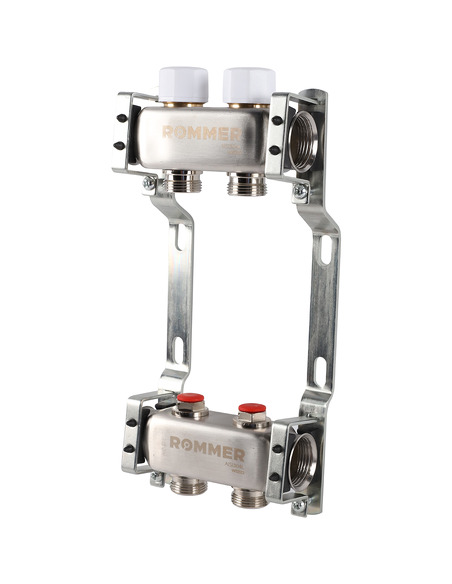 Коллектор ROMMER из нержавеющей стали без расходомеров 2 вых.