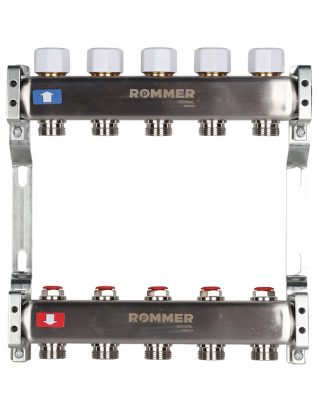 Коллектор ROMMER из нержавеющей стали без расходомеров 5 вых.