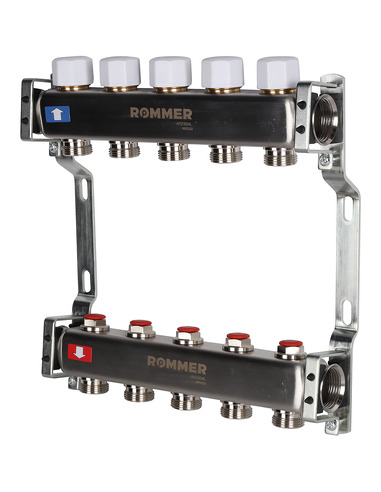 Коллектор ROMMER из нержавеющей стали без расходомеров 5 вых.