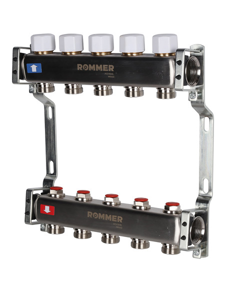 Коллектор ROMMER из нержавеющей стали без расходомеров 5 вых.