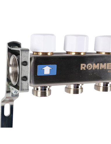 Коллектор ROMMER из нержавеющей стали с расходомерами 4 вых.