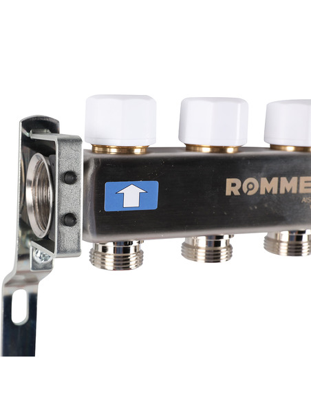 Коллектор ROMMER из нержавеющей стали с расходомерами 4 вых.