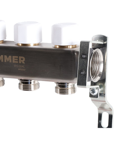 Коллектор ROMMER из нержавеющей стали с расходомерами 4 вых.