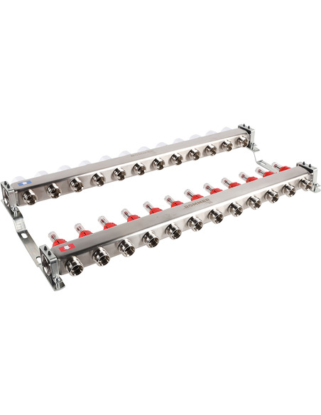 Коллектор ROMMER из нержавеющей стали с расходомерами 12 вых.