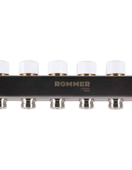 Коллектор ROMMER из нержавеющей стали с расходомерами 12 вых.