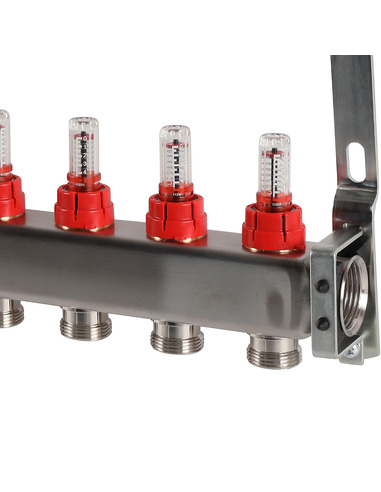 Коллектор ROMMER из нержавеющей стали с расходомерами 12 вых.