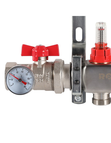 Коллектор ROMMER из нержавеющей стали в сборе с расходомерами 2 вых.