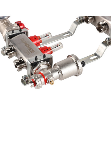 Коллектор ROMMER из нержавеющей стали в сборе с расходомерами 2 вых.