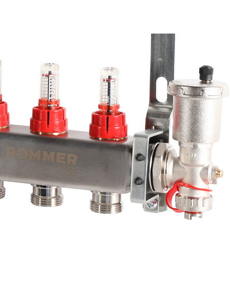 Коллектор ROMMER из нержавеющей стали в сборе с расходомерами 3 вых.