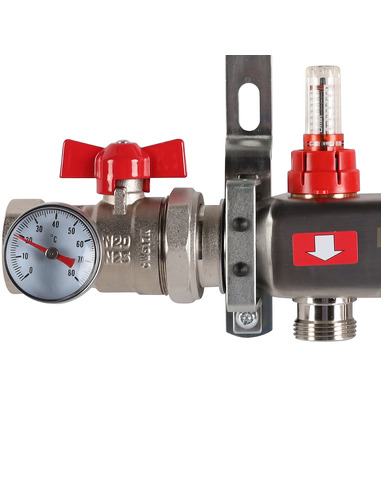 Коллектор ROMMER из нержавеющей стали в сборе с расходомерами 3 вых.