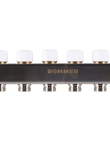 Коллектор ROMMER из нержавеющей стали с расходомерами 10 вых.