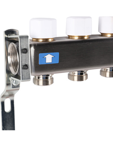 Коллектор ROMMER из нержавеющей стали с расходомерами 10 вых.