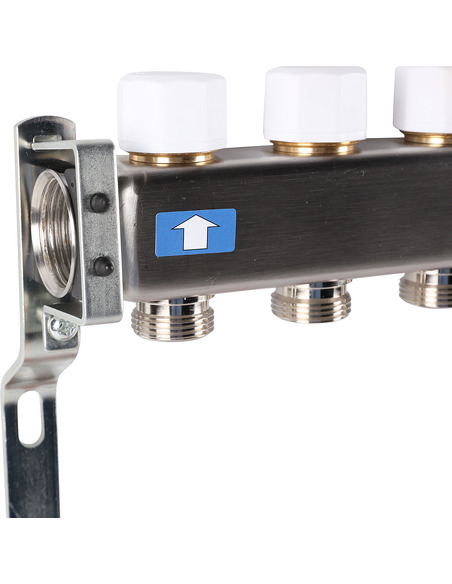 Коллектор ROMMER из нержавеющей стали с расходомерами 10 вых.