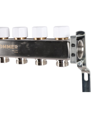 Коллектор ROMMER из нержавеющей стали с расходомерами 6 вых.