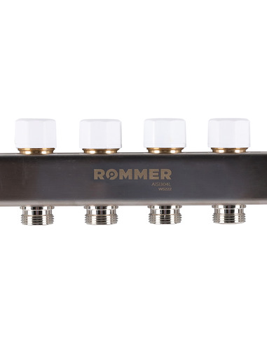 Коллектор ROMMER из нержавеющей стали с расходомерами 6 вых.