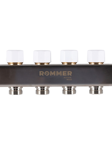 Коллектор ROMMER из нержавеющей стали с расходомерами 6 вых.