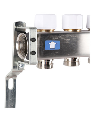 Коллектор ROMMER из нержавеющей стали с расходомерами 6 вых.