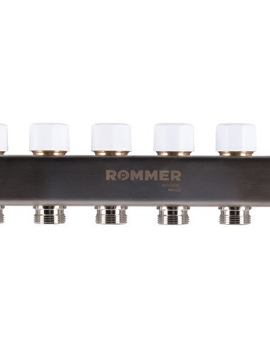 Коллектор ROMMER из нержавеющей стали в сборе с расходомерами 6 вых.