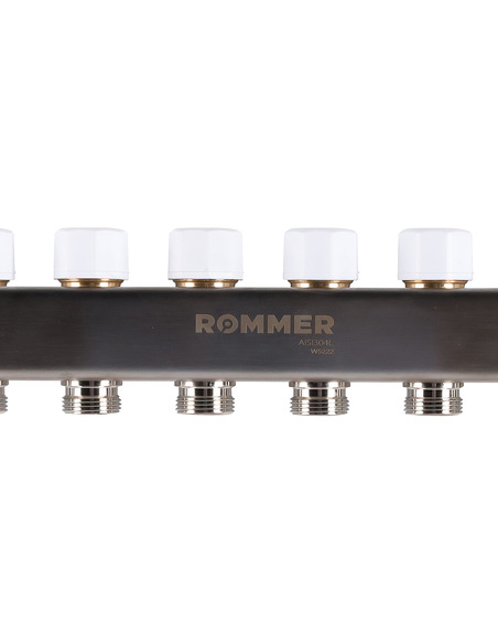 Коллектор ROMMER из нержавеющей стали в сборе с расходомерами 6 вых.