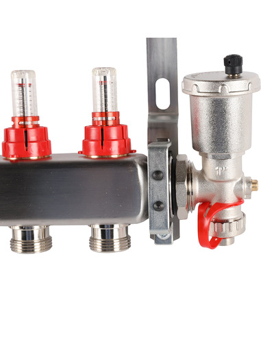 Коллектор ROMMER из нержавеющей стали в сборе с расходомерами 5 вых.