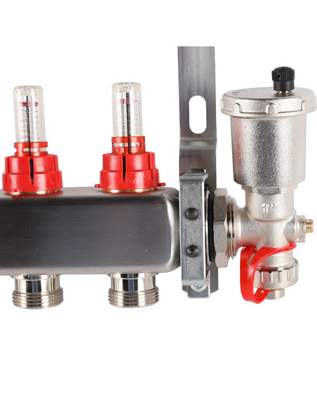 Коллектор ROMMER из нержавеющей стали в сборе с расходомерами 5 вых.