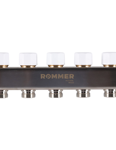 Коллектор ROMMER из нержавеющей стали с расходомерами 7 вых.
