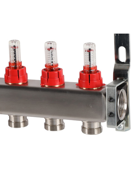 Коллектор ROMMER из нержавеющей стали с расходомерами 7 вых.
