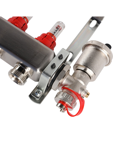 Коллектор ROMMER из нержавеющей стали в сборе с расходомерами 8 вых.