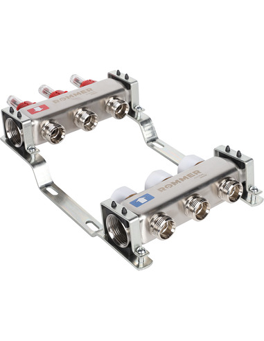 Коллектор ROMMER из нержавеющей стали с расходомерами 3 вых.