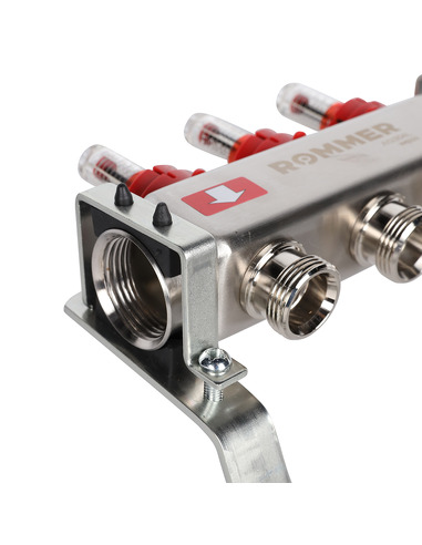 Коллектор ROMMER из нержавеющей стали с расходомерами 3 вых.