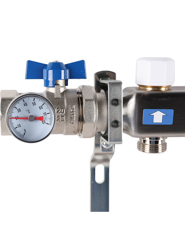 Коллектор ROMMER из нержавеющей стали в сборе с расходомерами 12 вых.