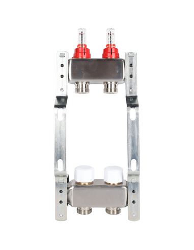 Коллектор ROMMER из нержавеющей стали с расходомерами 2 вых.