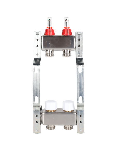 Коллектор ROMMER из нержавеющей стали с расходомерами 2 вых.