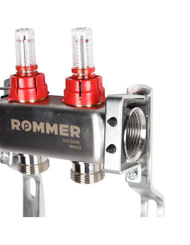 Коллектор ROMMER из нержавеющей стали с расходомерами 2 вых.