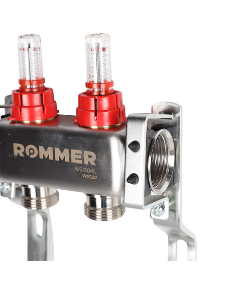 Коллектор ROMMER из нержавеющей стали с расходомерами 2 вых.