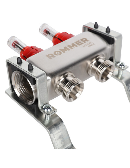 Коллектор ROMMER из нержавеющей стали с расходомерами 2 вых.