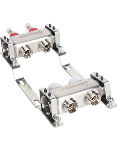 Коллектор ROMMER из нержавеющей стали с расходомерами 2 вых.