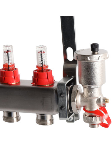 Коллектор ROMMER из нержавеющей стали в сборе с расходомерами 11 вых.