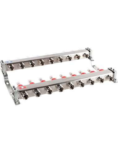 Коллектор ROMMER из нержавеющей стали с расходомерами 9 вых.