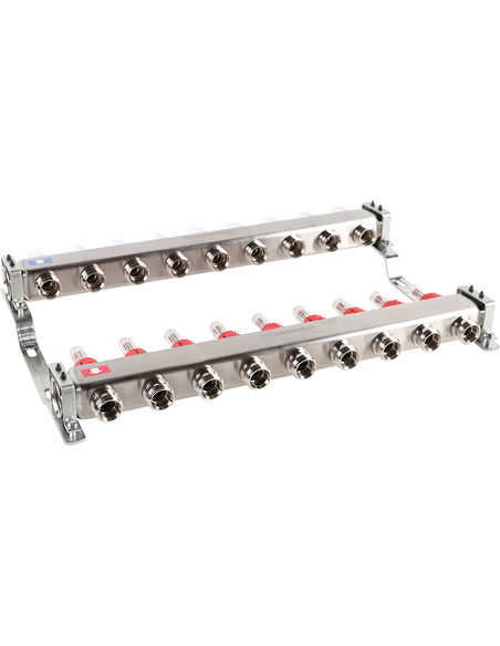 Коллектор ROMMER из нержавеющей стали с расходомерами 9 вых.