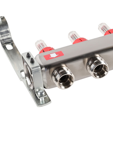 Коллектор ROMMER из нержавеющей стали с расходомерами 9 вых.