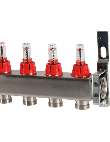 Коллектор ROMMER из нержавеющей стали с расходомерами 9 вых.