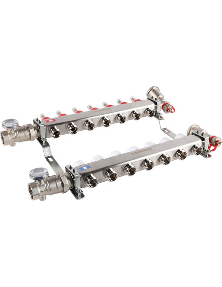 Коллектор ROMMER из нержавеющей стали в сборе с расходомерами 7 вых.